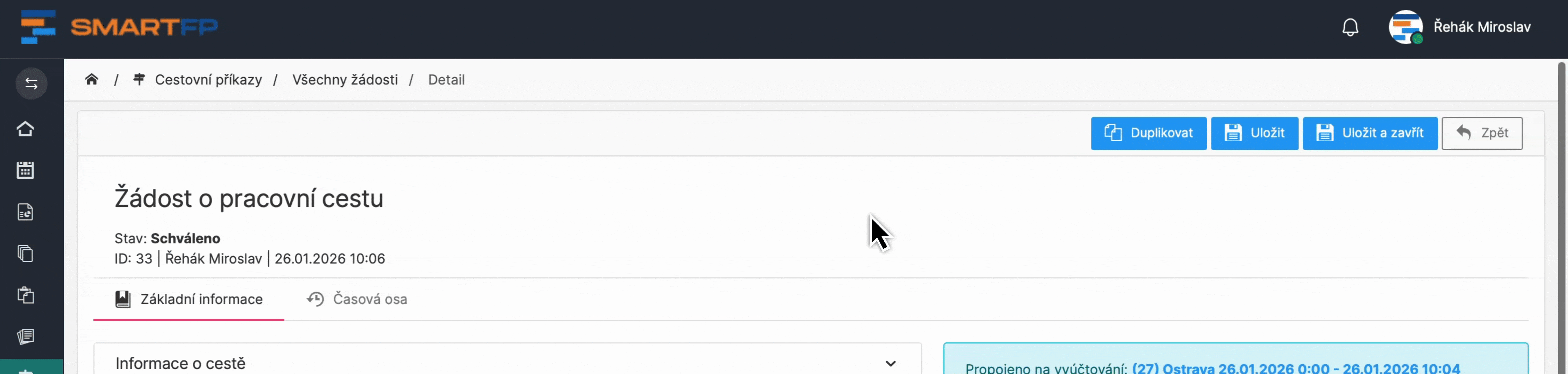 Automatizace cestovních příkazů