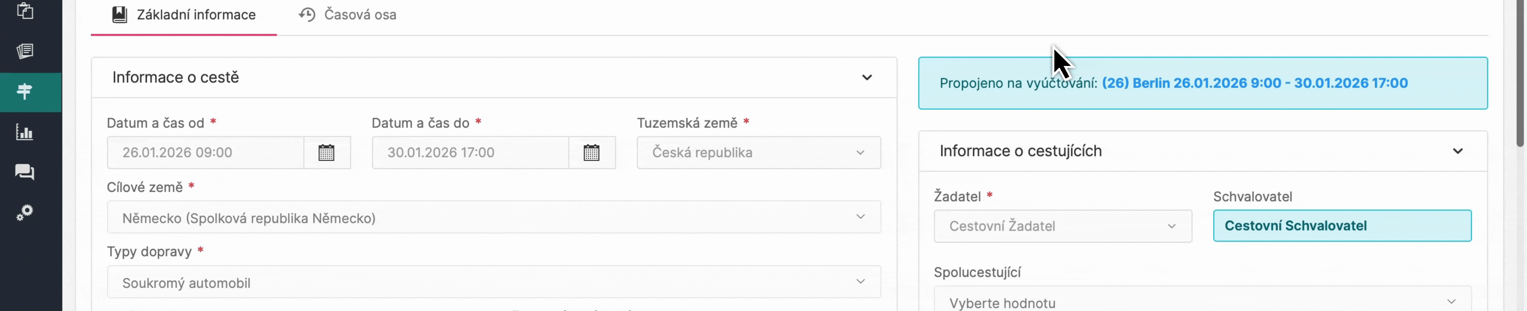 Vyúčtování cestovních příkazů